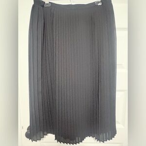 Vintage Black Pleated Maxi Skirt